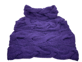 laimbock knitted poncho met col  aubergine