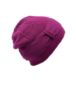 Céline Robert  Design knitted wollen beanie muts licht Aubergine
