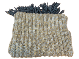 bedacht gebreide sjaal wolmix honingraatmotief gold antraciet