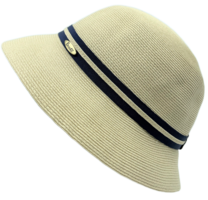 bronte cloche zomerhoed julia cellulose naturel en navy