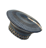 isicholo traditional zulu matron hat black white and beige