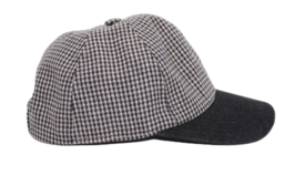 city sport baseball cap zijde zwart grijs dots