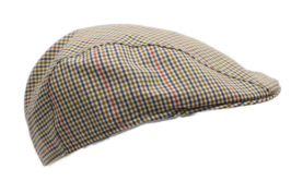 Jos van Dijck Ivy pet six panel fresco lana ruit beige