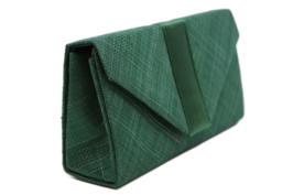 maddox korte handtas sinamay en satijn bottle green