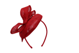 maddox fascinator dopje met strik sinamay tulip red
