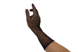 visnet voile lange handschoenen zwart