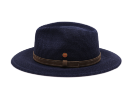 mayser fedora mathis raffia bandstro donkerblauw