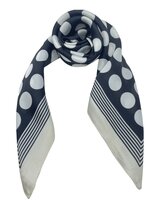 onkar neckerchief satijn polkadots black and ivory