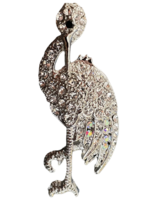 hoedenbroche strass kraanvogel