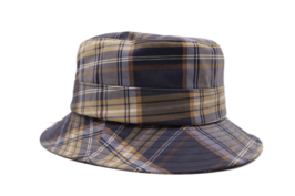 portaluri regenhoed katoenmix ruit blauw beige