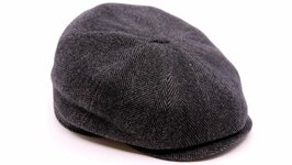 alfonso deste newsboy cap kyoto cashmere chevron antraciet