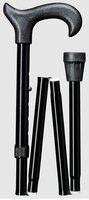 gastrock uni ergonomic derby opvouwbare wandelstok zwart