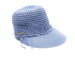 seeberger visor cap crochet papierstro light blue