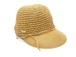 seeberger visor cap crochet papierstro nut brown