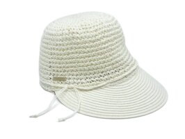 seeberger visor cap crochet papierstro white