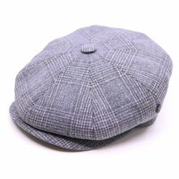 city sport ballonpet 121 zijde wol mix grijs blauw ruit