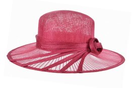 seeberger gelegenheidshoed stripe sinamay crine ruby red
