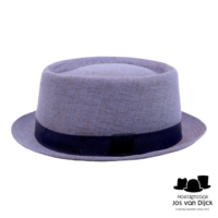 jos van dijck pork pie linnen visgraat lint blauw