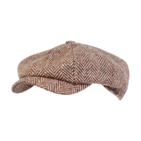 wigens newsboy retro cap magee wool herringbone light brown