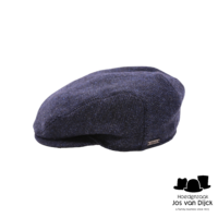 wigens ivy slim cap shetland wool herringbone earflaps navy 