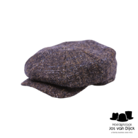 wigens newsboy retro cap woolmix mottled navy brown beige