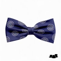 daspartout vlinderstrik zijde navy bloem dessin