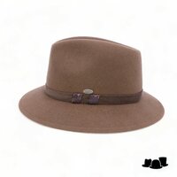 mayser punta fedora met oorkleppen wolvilt camel