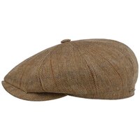 stetson newsboy cap hatteras silk herringbone check lightbrown