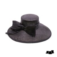 maddox occasion hat 155 asymmetric sinamay bow zwart