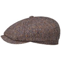 stetson newsboy cap harris tweed free style orange blue