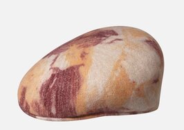 kangol flatcap 504 wool heathered tie dye cranberry papaya milk