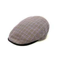 alfonso deste flatcap rudy beige blauw geruit contr klep