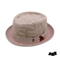 alfonso deste pork pie katoen jacquard atlantis beige