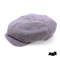 wigens newsboy retro cap linnenmix gemeleerd grijs