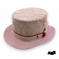 alfonso deste hoge hoed katoen jacquard atlantis beige