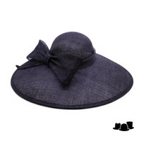 maddox occasion hat 167 ronde bol asymmetric sinamay bow zwart