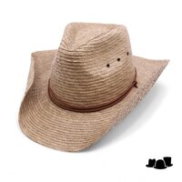 fiebig westernhoed stro natural with chinstrap