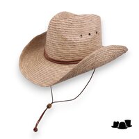fiebig westernhoed stro natural with chinstrap