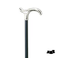 gastrock wandelstok silber derby aluminium hout zwart