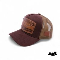 made in mato trucker cap black horns brown