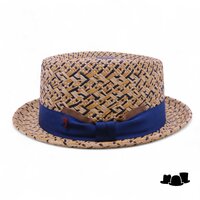 alfonso deste pork pie panama 2tone blauw