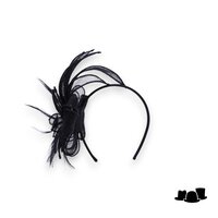 seeberger haarversiering diadeem becky sinamay en veren black