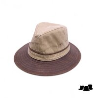 fiebig fedora traveller 2 tone katoenmix beige brown