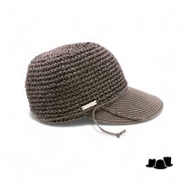 seeberger visor cap crochet papierstro olijf groen