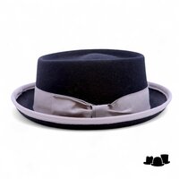 soprattutto pork pie wolvilt navy en grijs