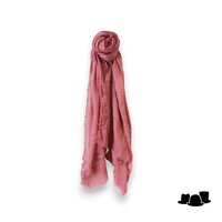 onkar zomer sjaal gekreukelde met gerafelde rand katoenmix ouderoze