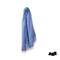 onkar zomer sjaal gekreukelde met gerafelde rand katoenmix bluebell