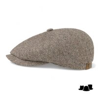 stetson hatteras newsboy cap silk visgraat brown caramel