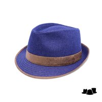 jos van dijck trilby katoen vegan leather blue jeans