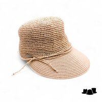 seeberger visor cap fijn crochet papierstro naturel